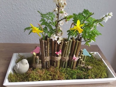 Frühlings-Deko kleine Vase aus Ästen