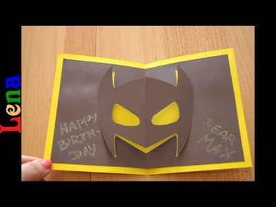 Kreativ with Lena - DIY Batman Karte zum Geburtstag basteln -  DIY Birthday Batman card DIY