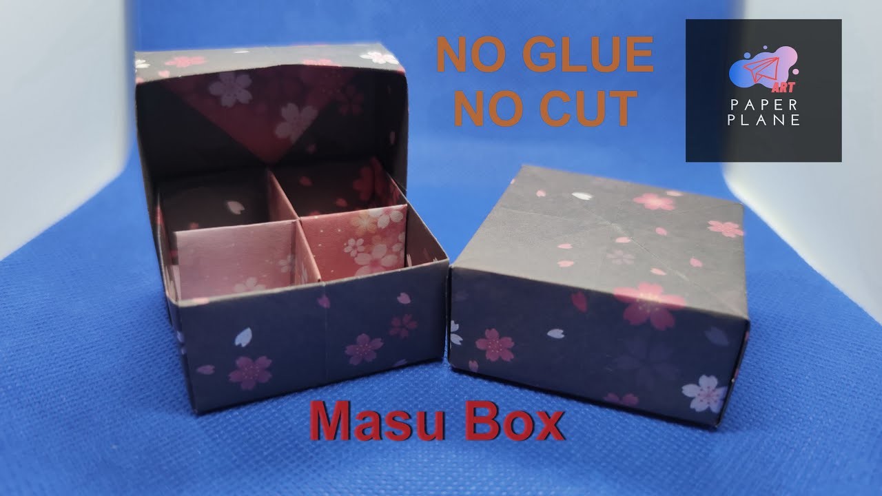 No Cut No Glue Origami Masu Box - Paper Plane Art