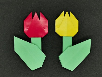 Origami Tulpe basteln - DIY Origami Blume falten - DIY Tulip - Bastelideen