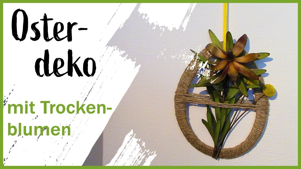 Osterdeko mit Trockenblumen l Blumendeko l Wanddeko l Bastelidee