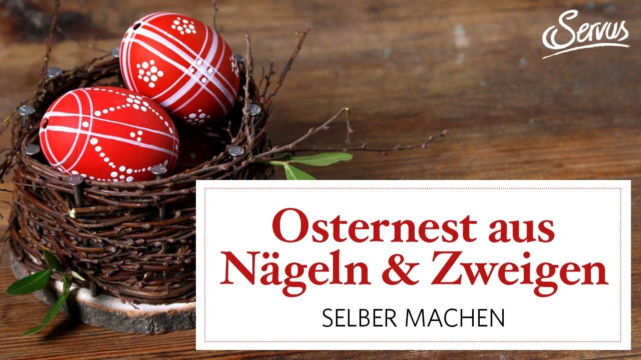 Osternest aus Nägeln und Zweigen