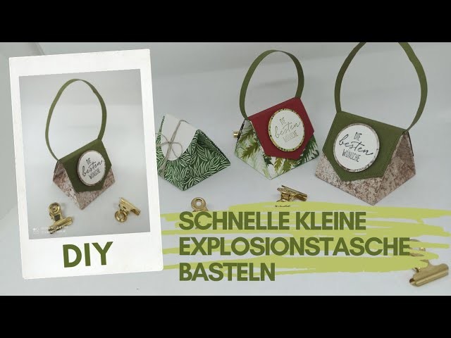 Schnelle kleine Explosionstasche aus Papier basteln mit Stampin' Up! DIY Anleitung