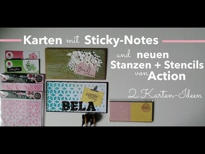 Karten basteln mit Sticky Notes ⎮ + A5 Schablonen + Stanzen von Action