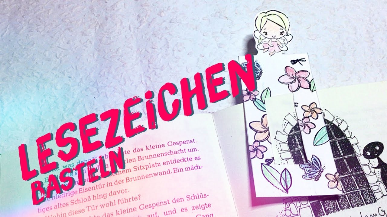 Lesezeichen basteln - für Schulanfang, Back to School o. „Bücherwürmer“ - Basteln -Papier & Stempeln