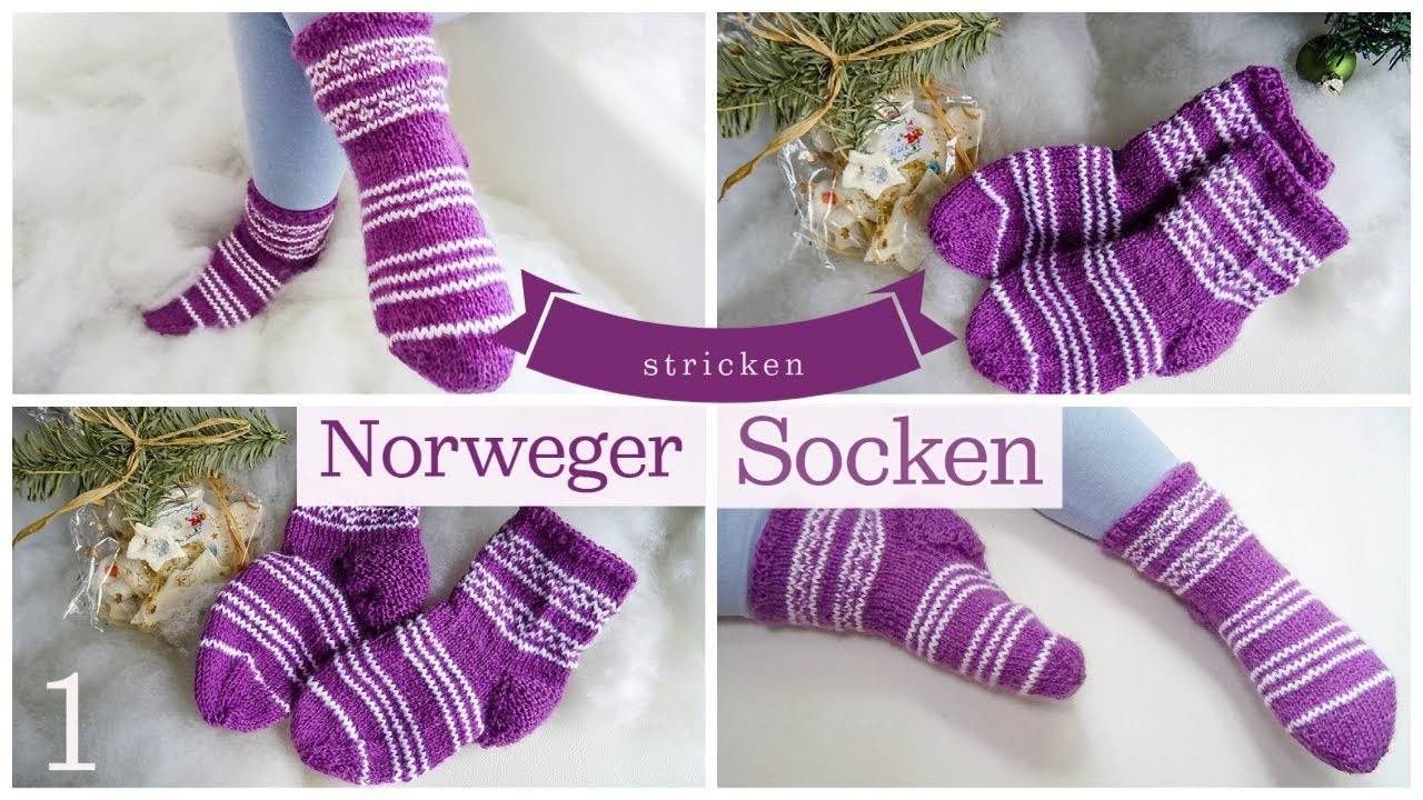 Norweger Socke stricken. alle Größen. Masche für Masche zusammen. Teil 1. Maschenschäfchen