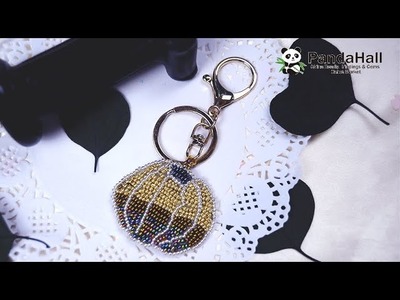 【Pandahall DIY Tutorial】Kürbis Schlüsselanhänger.Pumpkin keychain