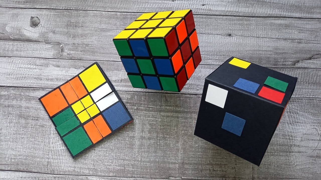 Retro - Karte Zauberwürfel Endloskarte Rubiks Cube