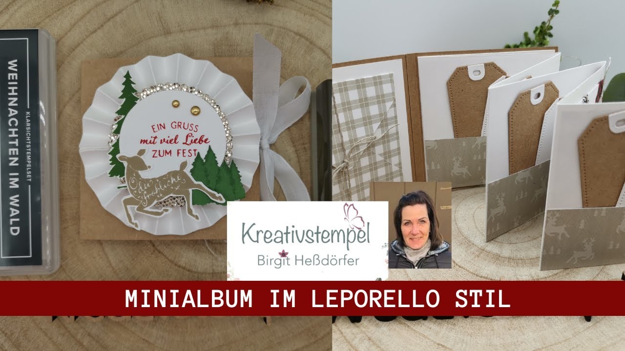 Anleitung Minialbum im Leporello Stil . Leporello Weihnachten im Wald