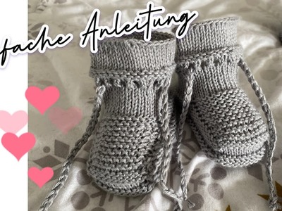 Babysocken stricken einfach Socken | ???? DIY Babyschuhe stricken kostenlose Anleitung Teil 1