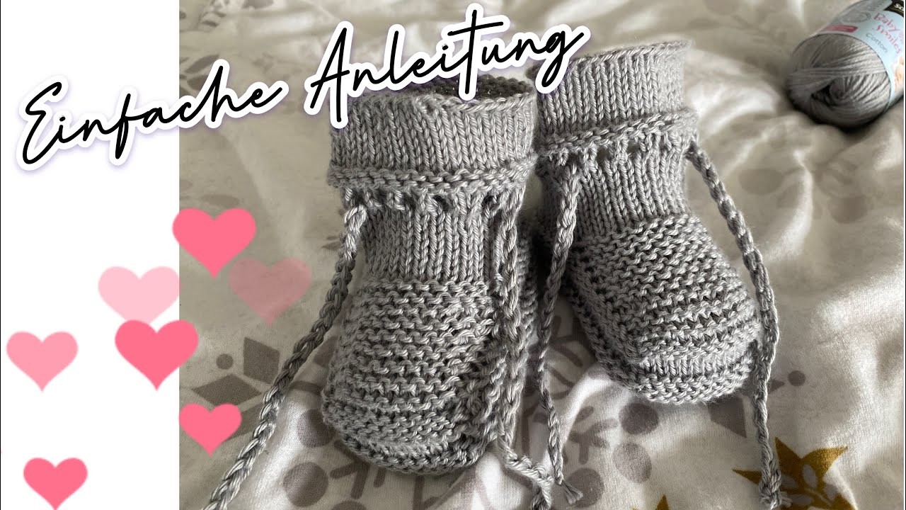 Babysocken stricken einfach Socken | ???? DIY Babyschuhe stricken kostenlose Anleitung Teil 1