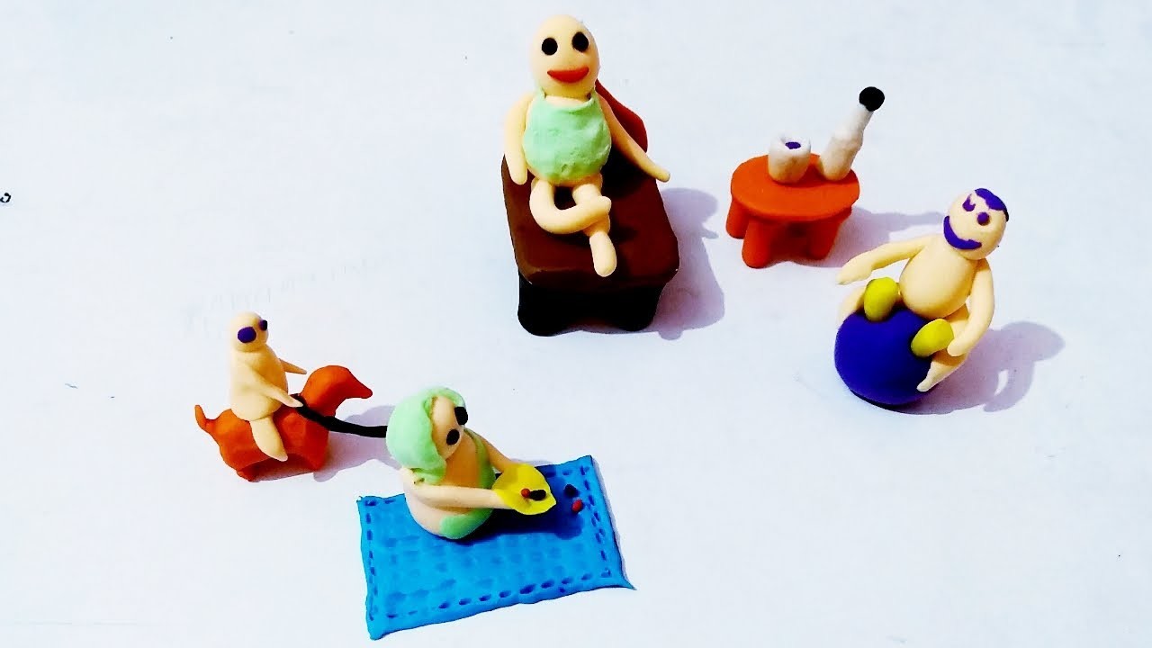 Clay Art For Kids, Polymer Clay Family, How To Make Clay Human Models