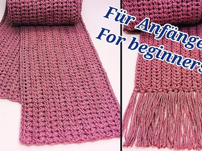 Einfachen Schal häkeln - crochet simple scarf
