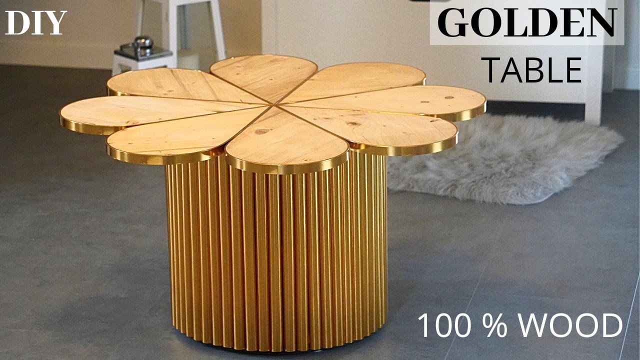 Goldenen Tisch aus Holz selber bauen.Golden Coffee Table EASY.Couchtisch selber bauen.Table DIY
