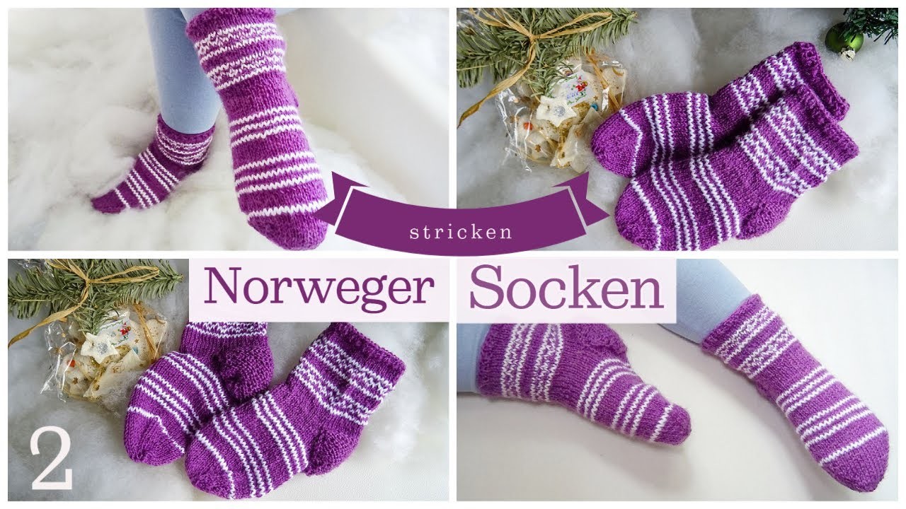 Norweger Socke stricken. alle Größen. Masche für Masche zusammen. Teil 2. Maschenschäfchen