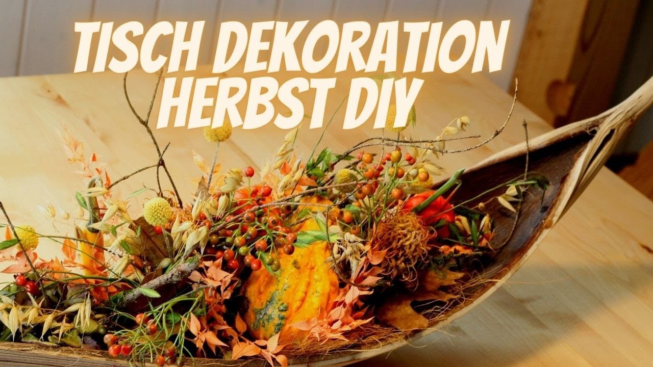 Tischdeko Idee Herbst zum selber machen - gefüllte Rinde - DIY Herbst Dekoration Anleitung Floristik