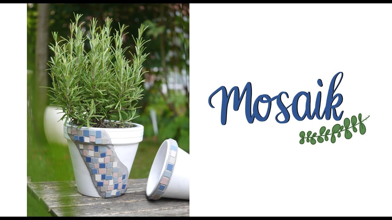 Blumentopf mit Mosaik gestalten - DIY Ideen mit Mosaiksteinen