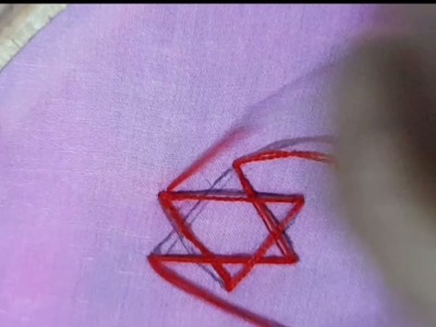 Hand embroidery. hand embroidery star stitch.star stitch.taslima's handicrafts. হাতের কাজ।