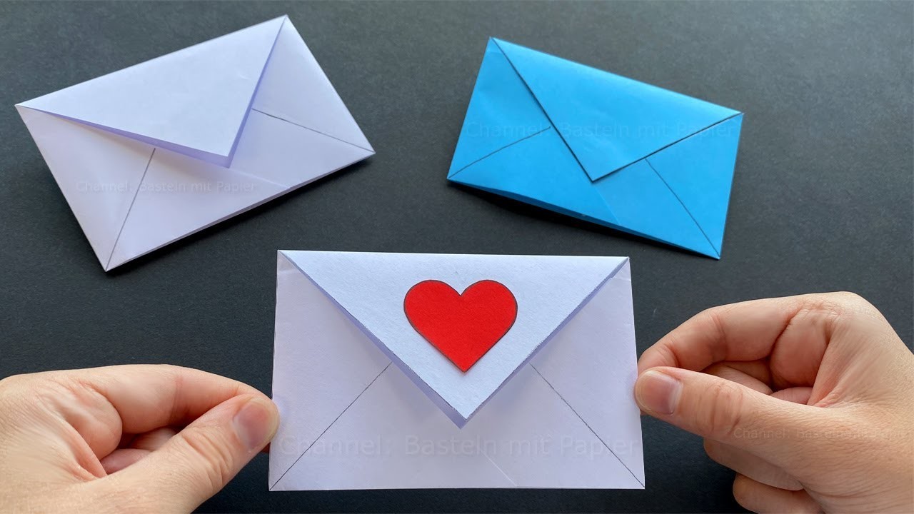 Origami Brief: Briefumschlag basteln mit Papier. Kuvert falten. Geschenkverpackung für Muttertag ????