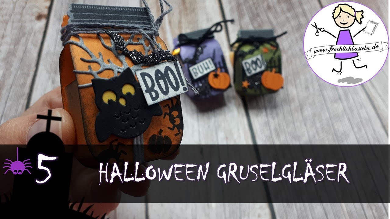 9 Tage Halloween - Tag 5: Gruselgläser mit Handstanze Einmachglas | Stampin' Up! | fröhlich basteln