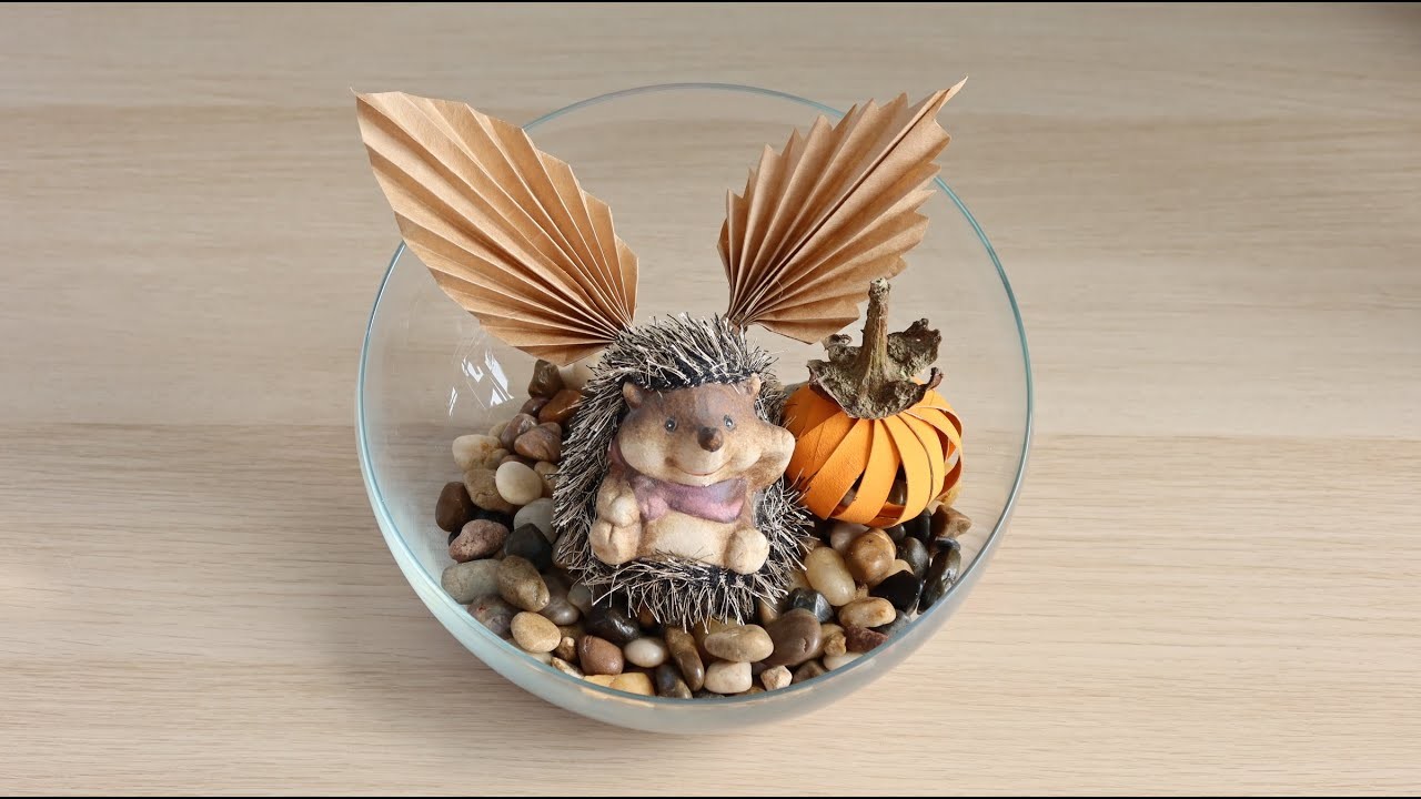 Herbstdekoglas basteln mit Igel