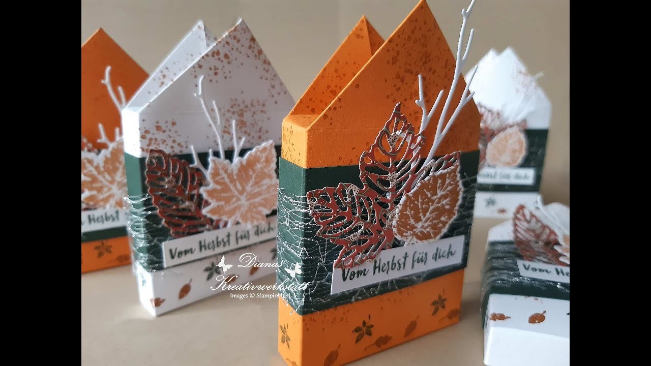 Kleine Herbsthäuser zum Teamtreffen als Goodie. Swap Stampin'Up!