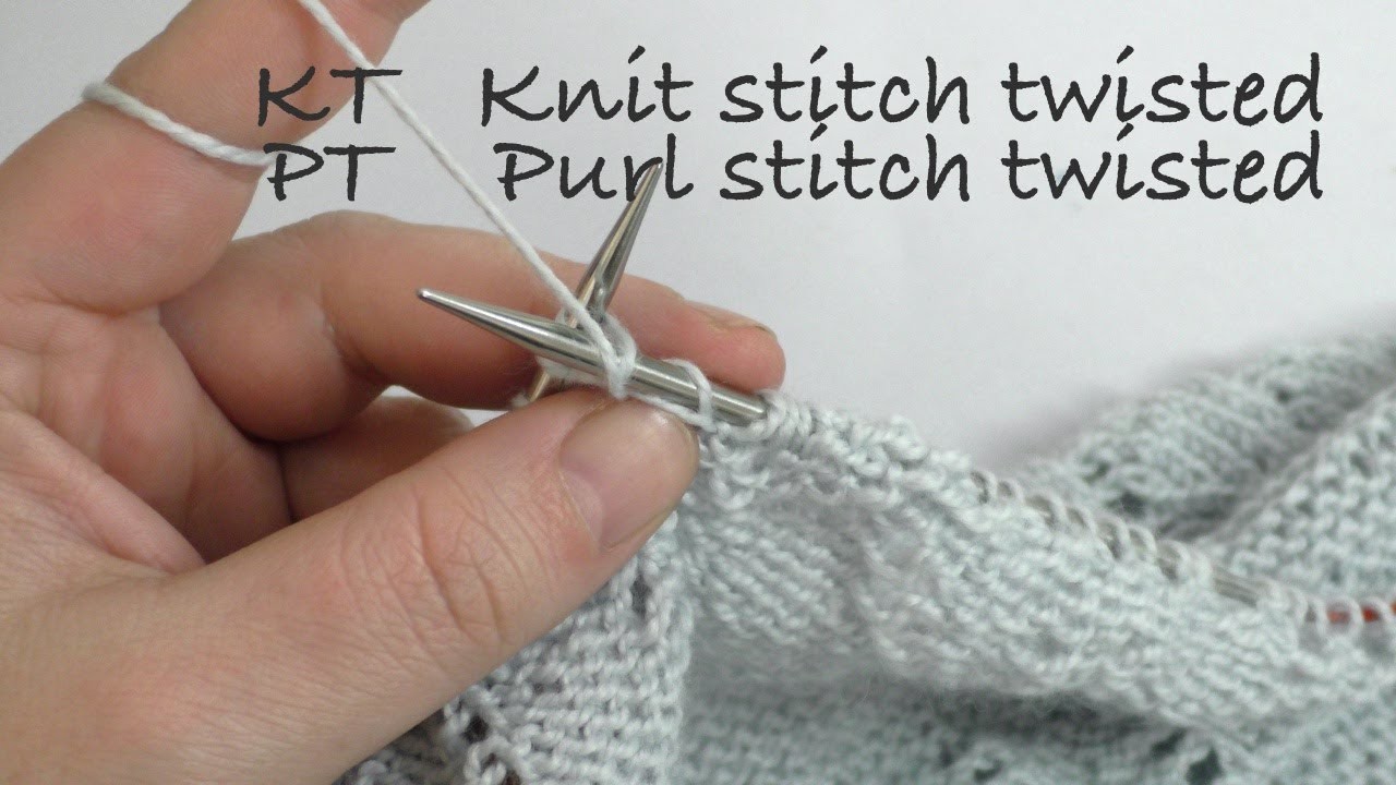 Knit stitch twisted (KT) und Purl stitch twisted (PT) | Englische Strickbegriffe verstehen