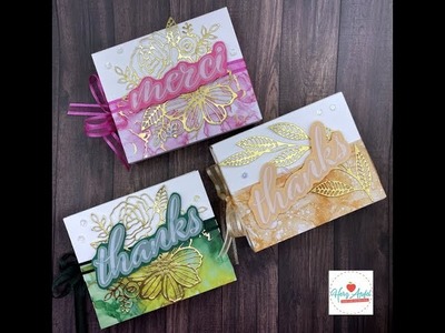 Stampin'Up! Geschenkschachtel mit integrierter Karte #Tintenkunst + #PaperPumpkinGrüßeInColor