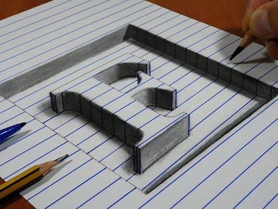 3D Trick Art On Line Paper, Letter F