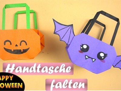 Handtasche falten Halloween - Halloween Basteln - Basteln mit papier