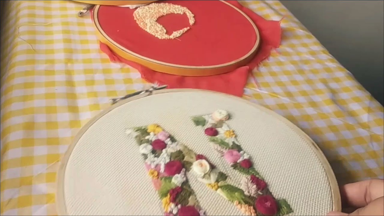 Initials hand embroidery