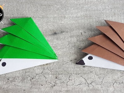 Origami Igel basteln, DIY. Herbstdeko. Bastelideen mit Origamipapier