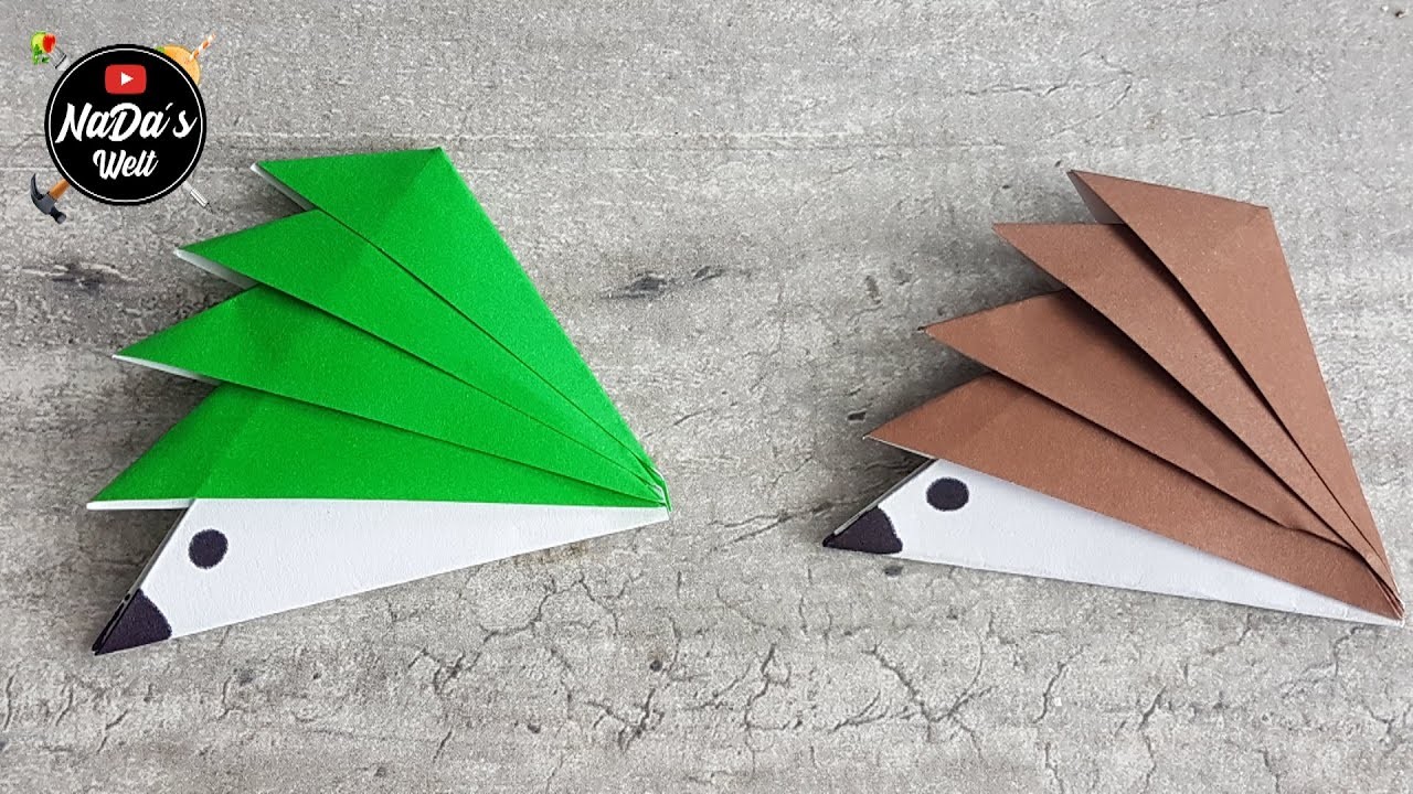 Origami Igel basteln, DIY. Herbstdeko. Bastelideen mit Origamipapier