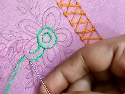 জামার গলার অংশে ফুলকারি  হাতের কাজ.neckline pulkari hand embroidery designs