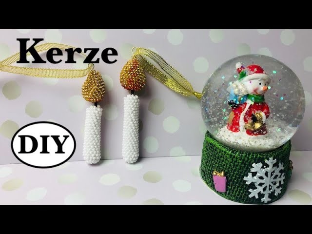 DIY: Kerze aus Perlen. Weihnachtsdeko selber basteln. Geschenkideen