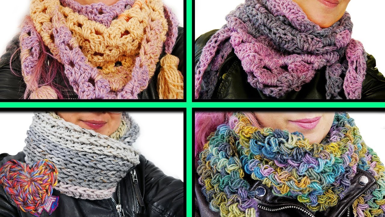 Häkel Ideen für den HERBST ???? Vier super schöne Schals & Tücher für den Herbst & Winter