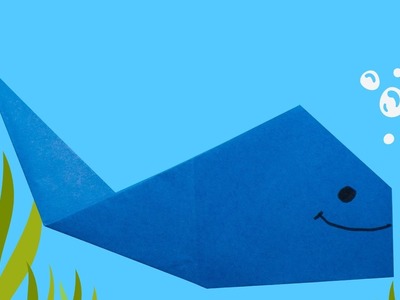 Origami Papier Wal falten | Kinder basteln mit Papier | einfache Bastel Anleitung für Kinder