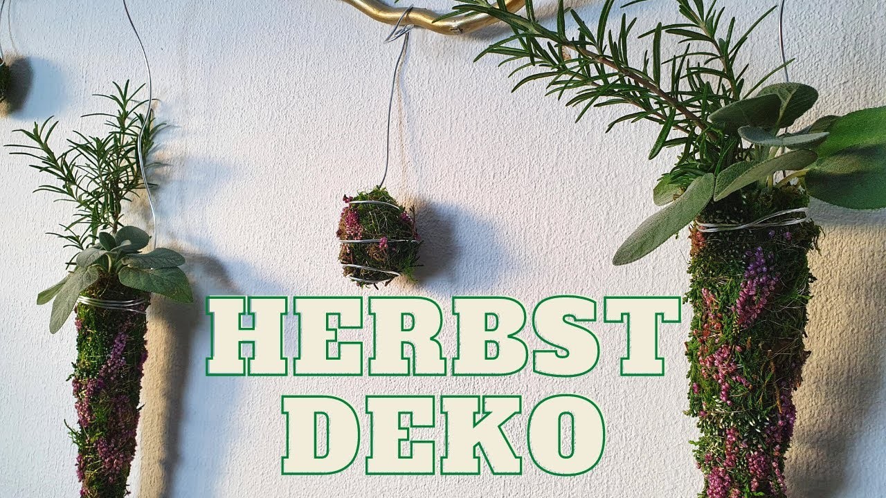 DIY Fenterdeko für drinnen und draußen | Herbst Deko mit Moos, Heide und duftenden Kräutern