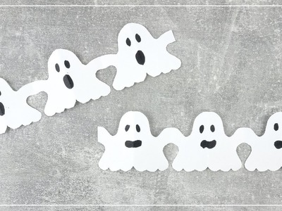 DIY Geister Girlande aus Papier basteln | einfache Halloween Deko ????