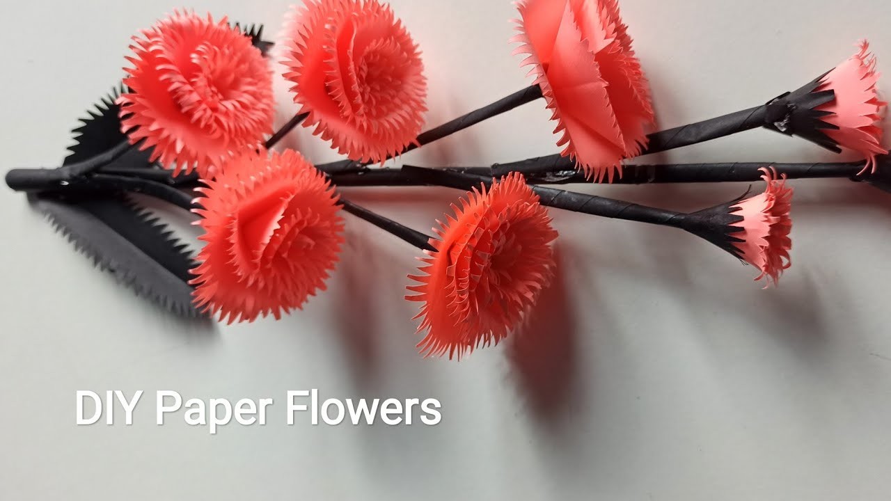 DIY pink paper flowers