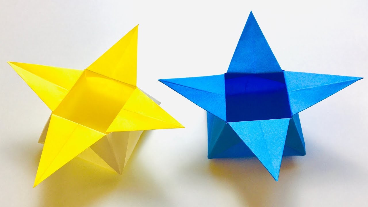Easy Origami Box Star Tutorial - How to make Origami Box 3D - Easy 3D Origami Box DIY Paper Crafts