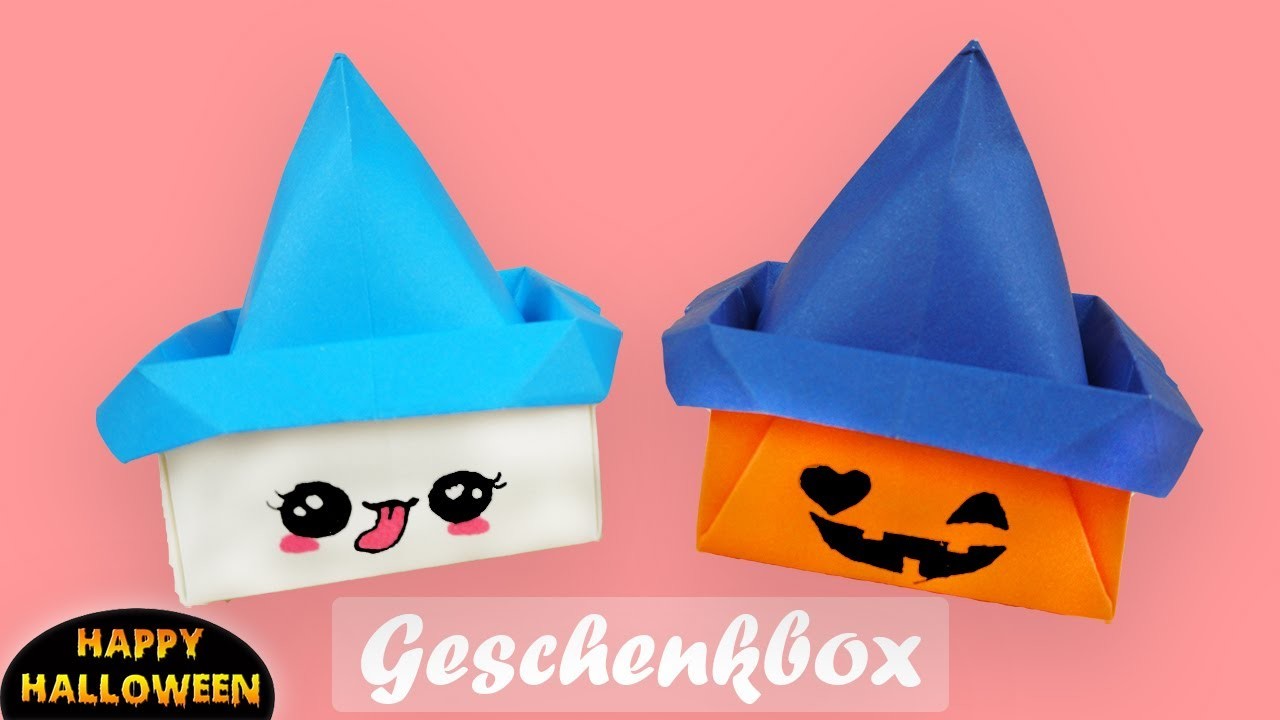 Geschenkbox basteln Halloween - Halloween Basteln - Basteln mit papier