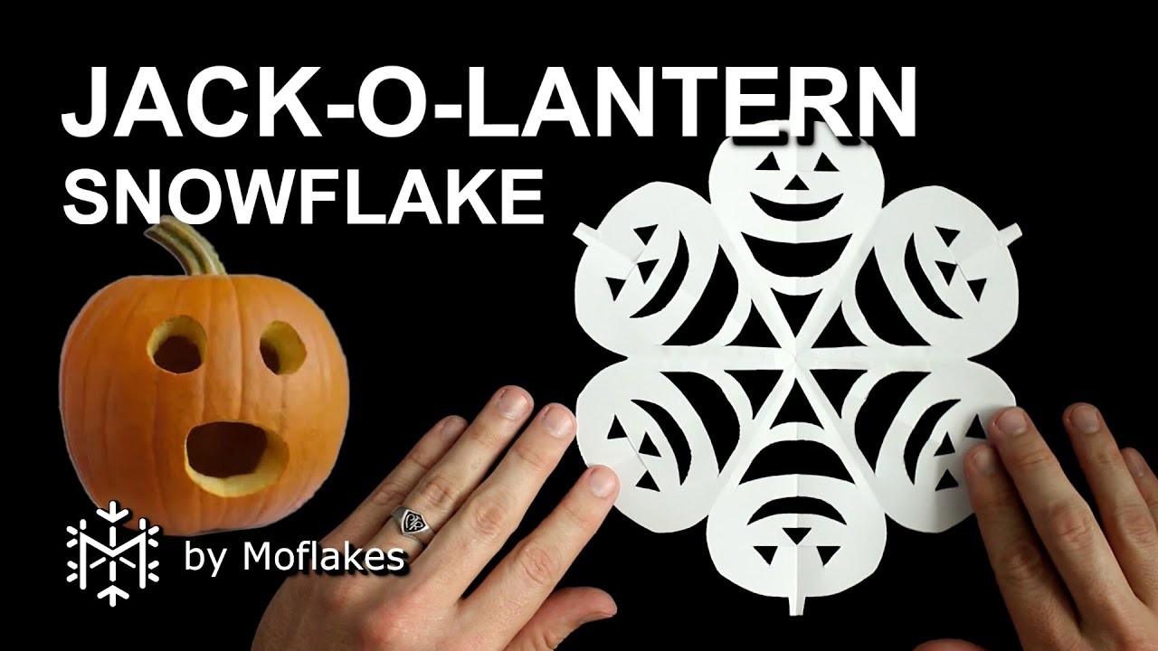 Jack-o-Lantern Snowflake - Easy Halloween Paper Snowflake - DIY Pumpkin Craft by Moflakes