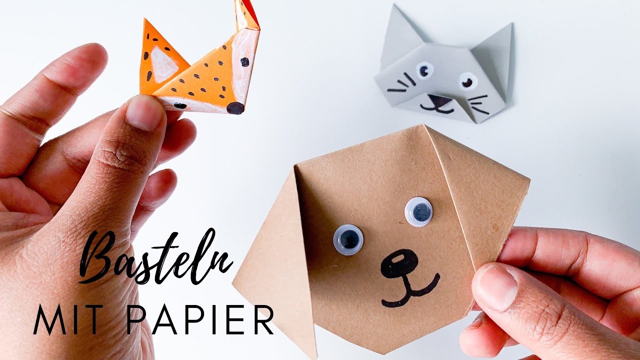 Basteln mit Papier | Hund, Katze und Fuchs in wenigen einfachen Schritten