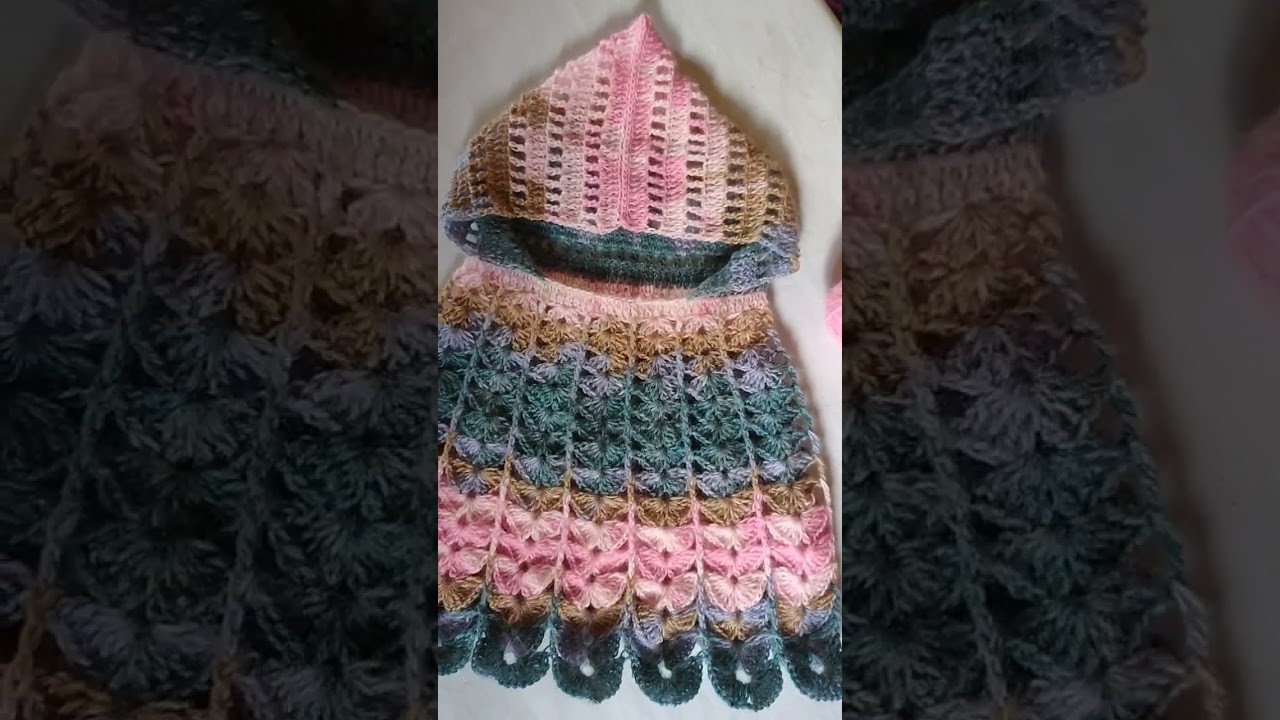 Crochet poncho shawl for children and adults