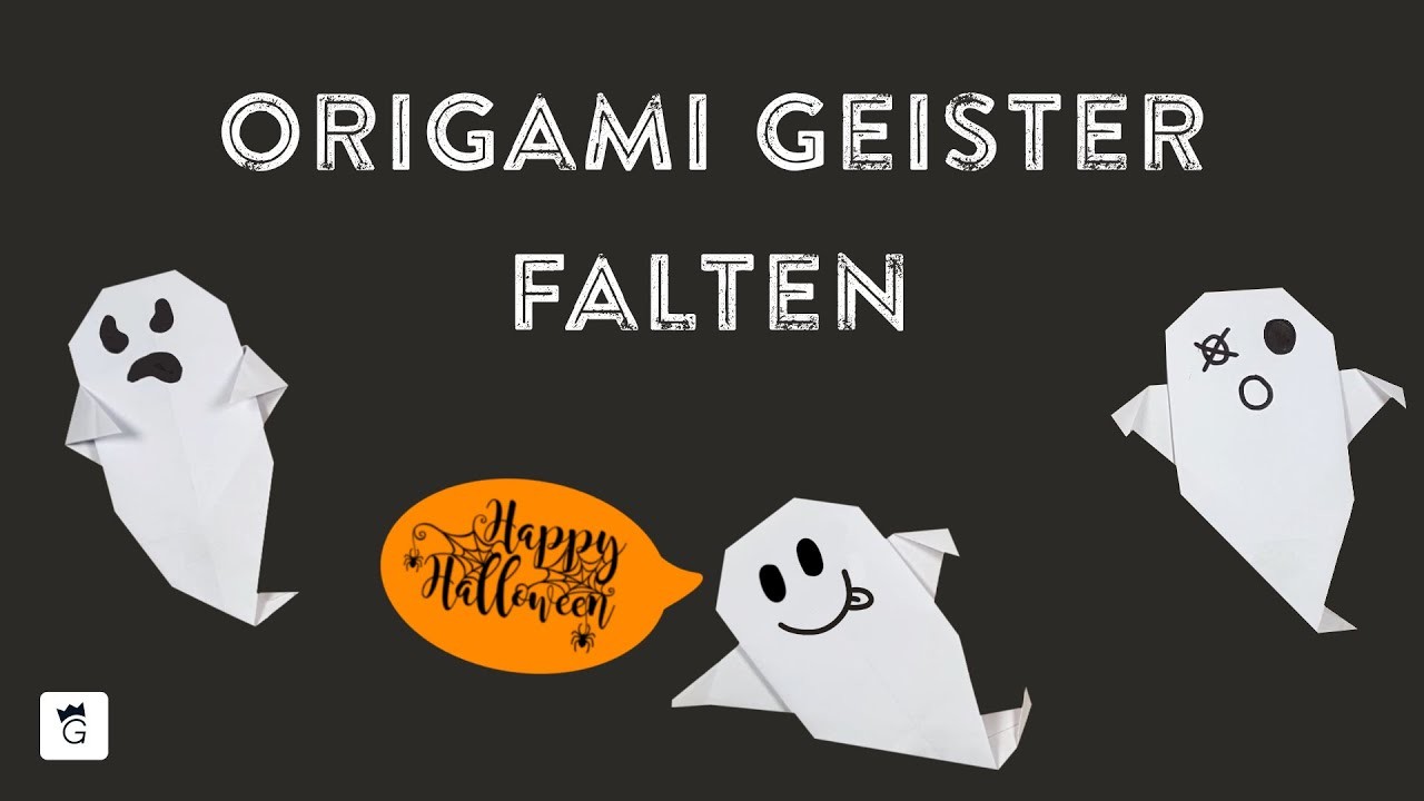 Deko für Halloween: Origami Geister falten
