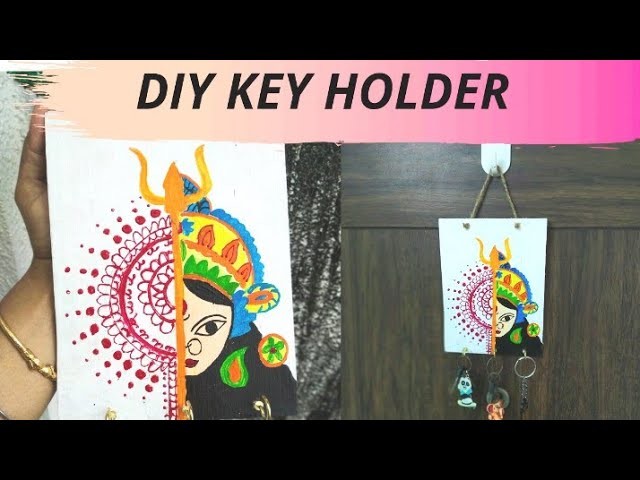DIY DURGAMA FACE KEYHOLDER I #DurgaPuja I #festivediy I #handmade I DIY Room decor idea I #Navratri