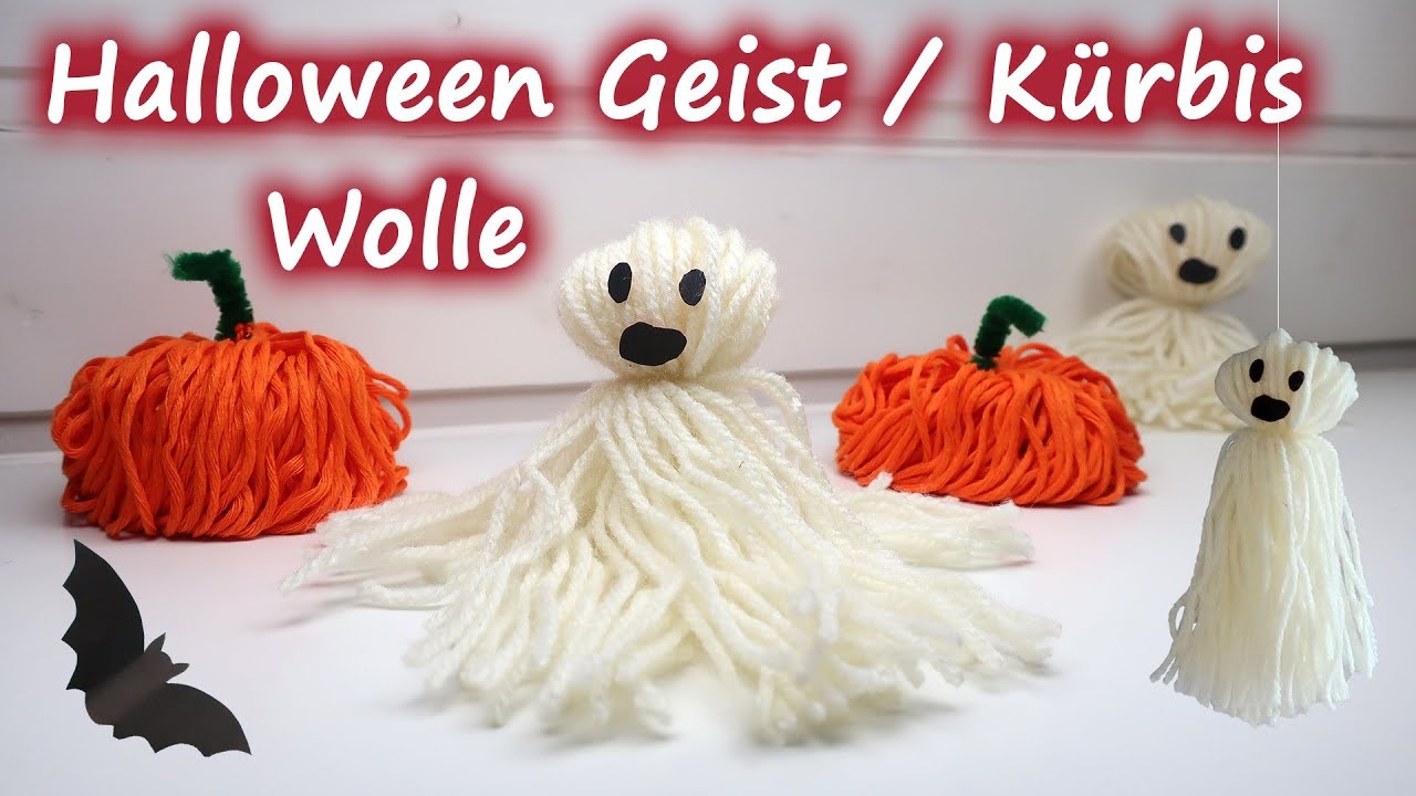 Kürbis & Geist aus Wolle basteln - Halloween - Deko, Girlande etc. ????????