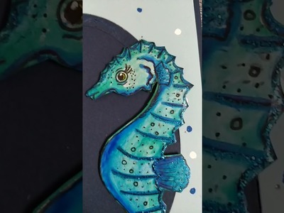 Seahorse Themed Handmade Greeting Card