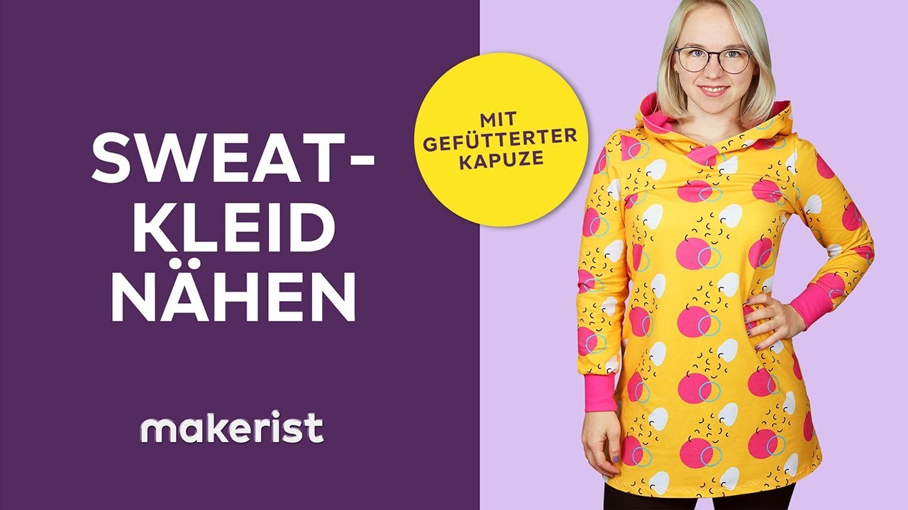 Sweatkleid mit Kapuze nähen - für Damen - neue Stoffdesigns aus der Abstract Collection